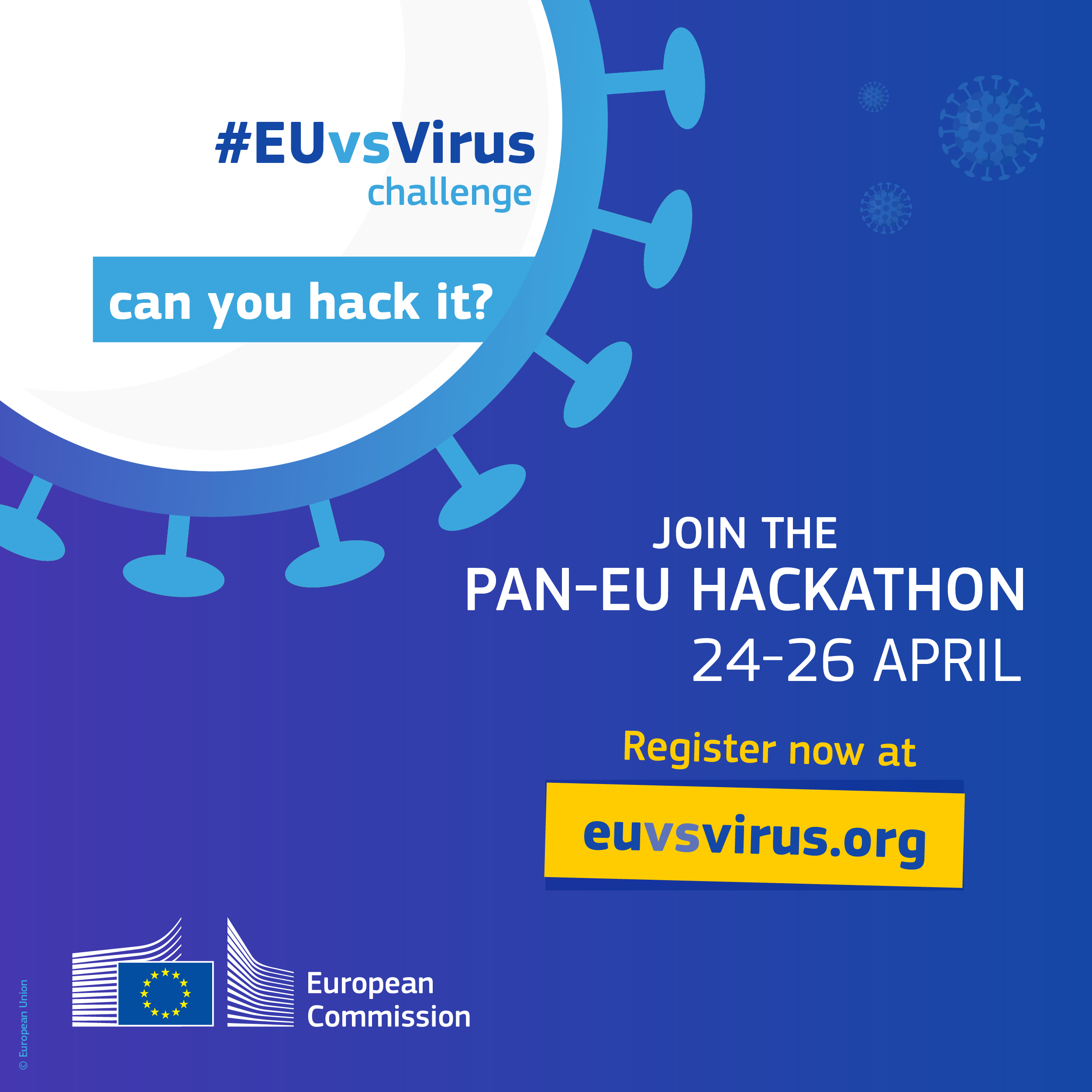 Pan-European Hackathon to develop innovative solutions to overcome societal challenges related to coronavirus
